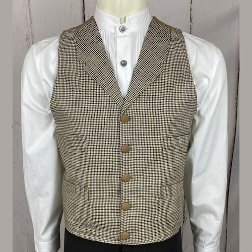(image for) Comstock Frontier Vest Wool Blend Black & Tan Check
