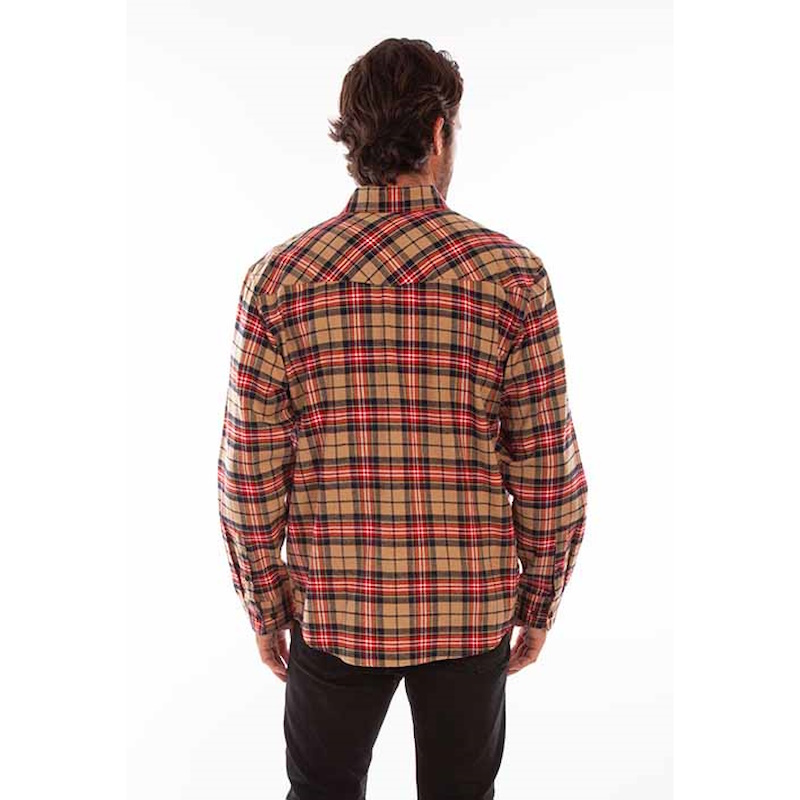 (image for) Western Plaid Cotton Flannel Button Up Shirt