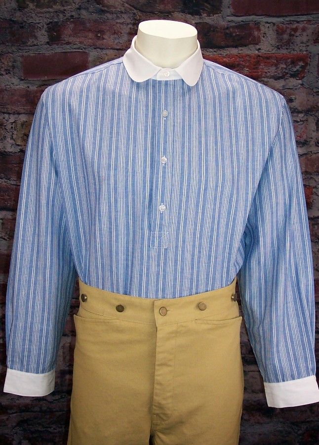 (image for) Bankers Old West Stripe Cotton Shirt (Medium / Black & White)