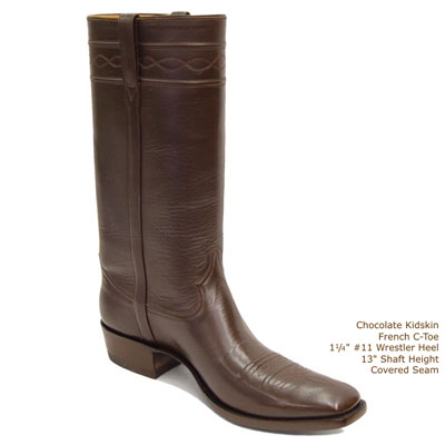 (image for) Godiva Smooth Leather Cowboy Boot