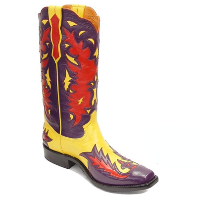 (image for) Kaleidoscope Handmade Leather Cowboy Boot