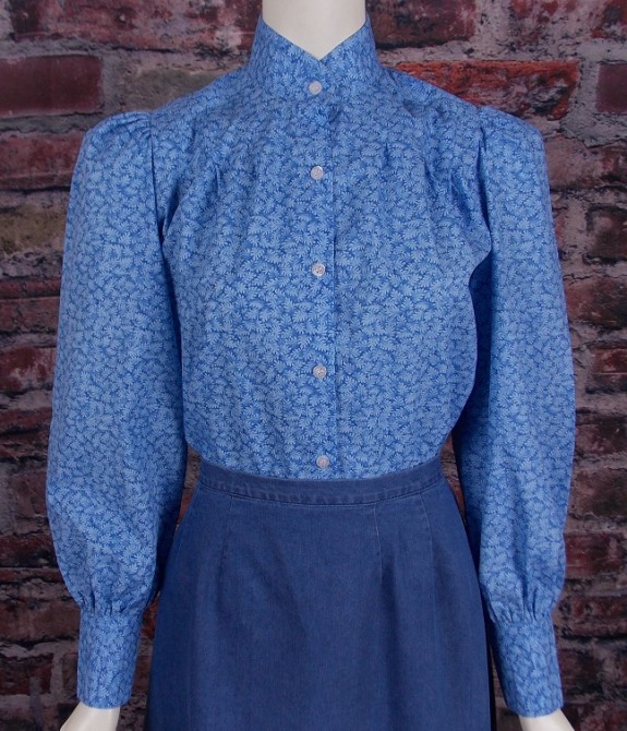 (image for) Ladies Somerset Cotton Print Frontier Style Western Blouse