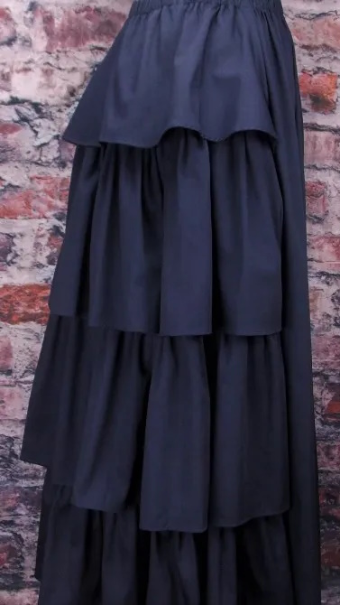 (image for) Cotton Twill Bustle Skirt (Medium / Black)