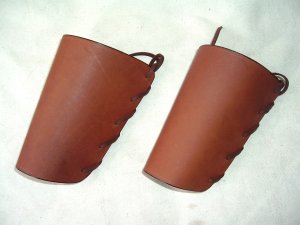 (image for) Leather Western Cowboy Laced Shooter's Cuffs