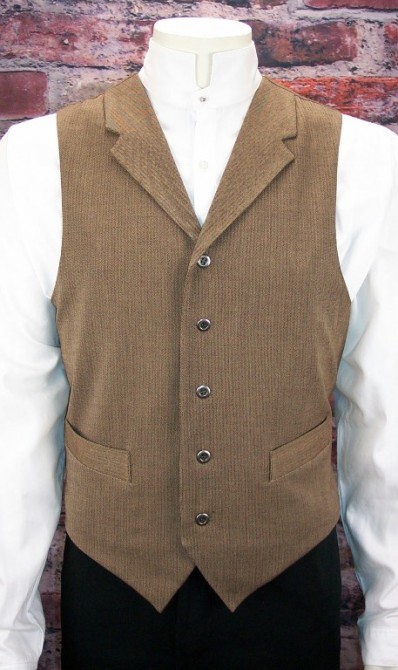 (image for) Maverick Cowboy Western Herringbone Vest (Brown / XL)