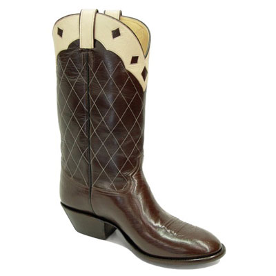(image for) Texas Quilt Smooth Leather Cowboy Boots