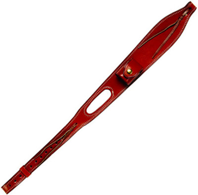 Suede Lined Leather Rifle Sling with Magazine Pouch (image for) Suede Lined Leather Rifle Sling with Magazine Pouch