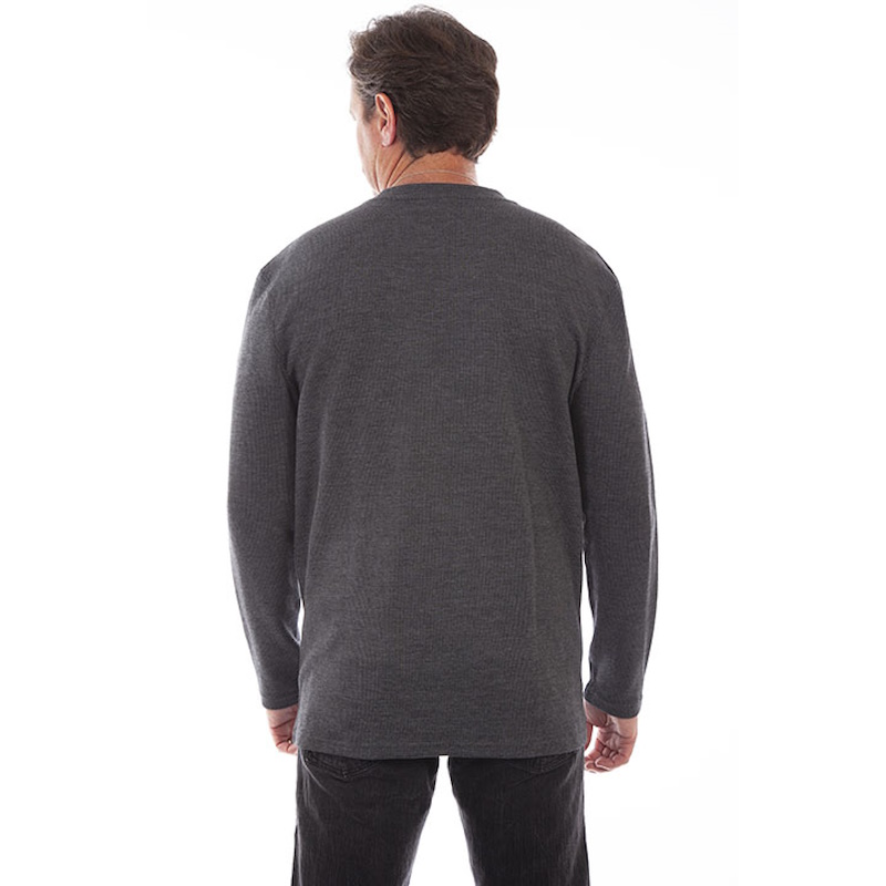 (image for) Rib Knit Henley Heavy Cotton Long Sleeve Pullover