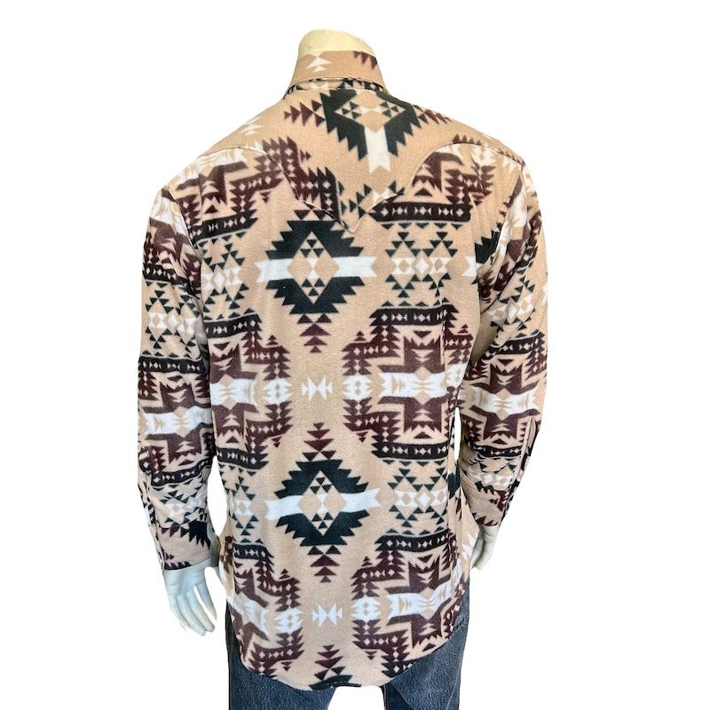 (image for) Native Pattern Fleece Western Shirt Brown & Tan