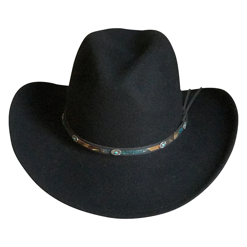 (image for) Crushable Black Felt Denver Western Cowboy Hat