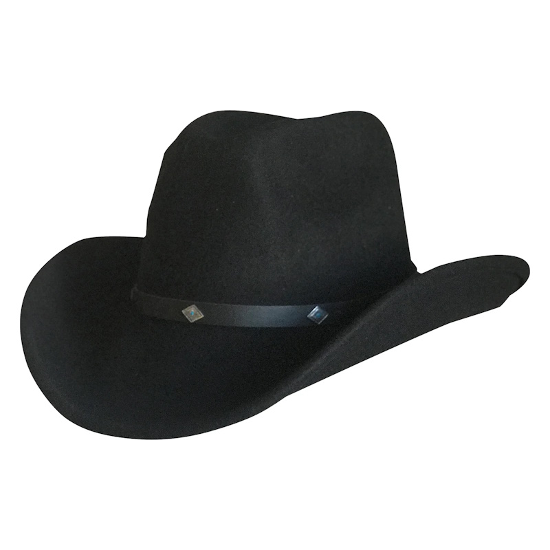 (image for) Crushable Black Felt Magic Pinch Western Cowboy Hat