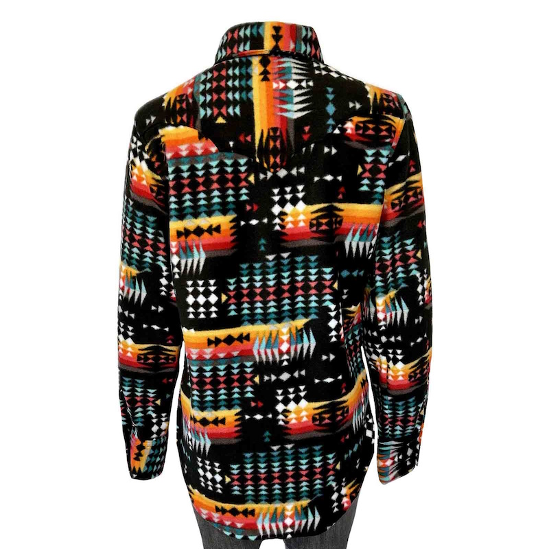 (image for) Native Pattern Fleece Western Shirt Black & Red