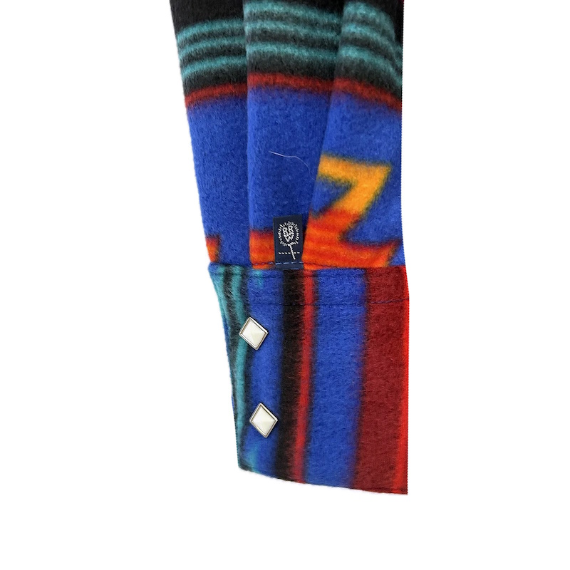 (image for) Native Pattern Fleece Western Shirt Blue & Red