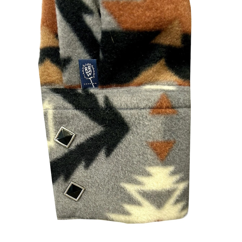 (image for) Native Pattern Fleece Western Shirt Grey & Brown
