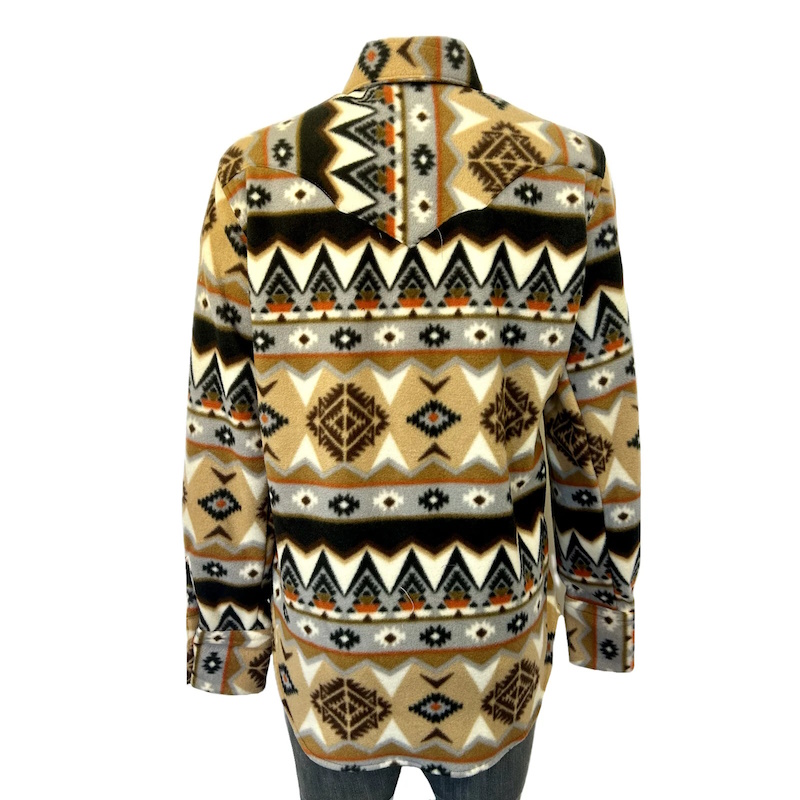 (image for) Native Pattern Fleece Western Shirt Tan & Black