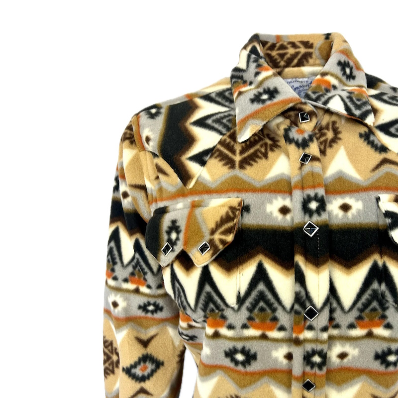 (image for) Native Pattern Fleece Western Shirt Tan & Black