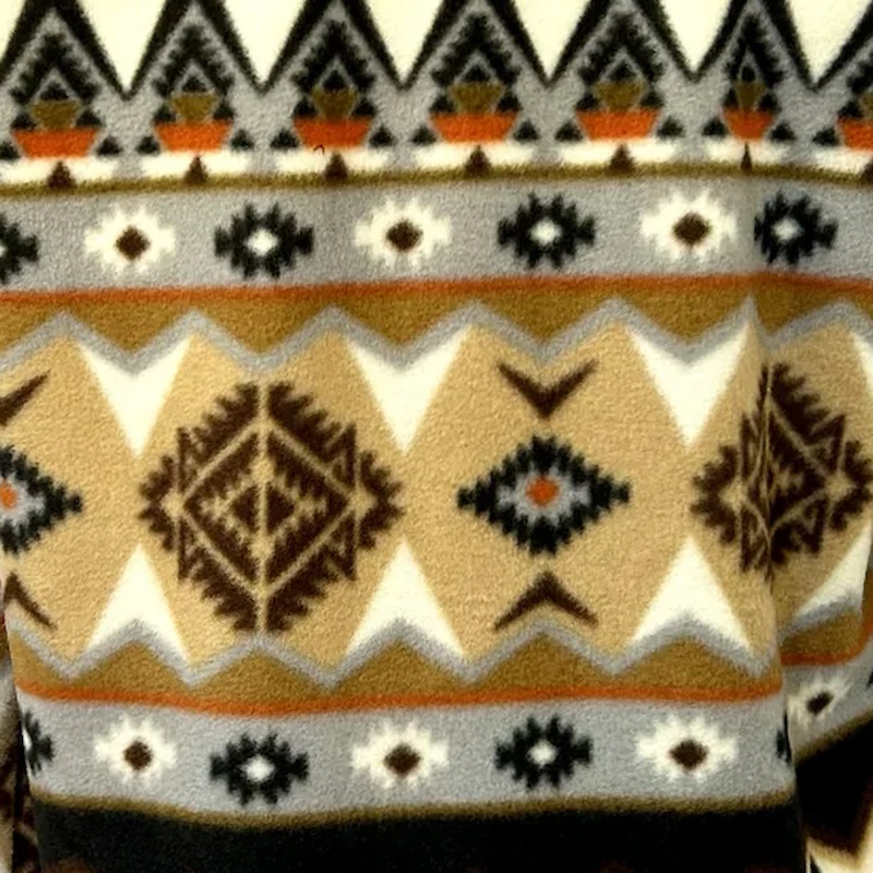 (image for) Native Pattern Fleece Western Shirt Tan & Black