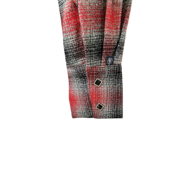 (image for) Women's Plush Red & Grey Plaid Flannel Western Shirt