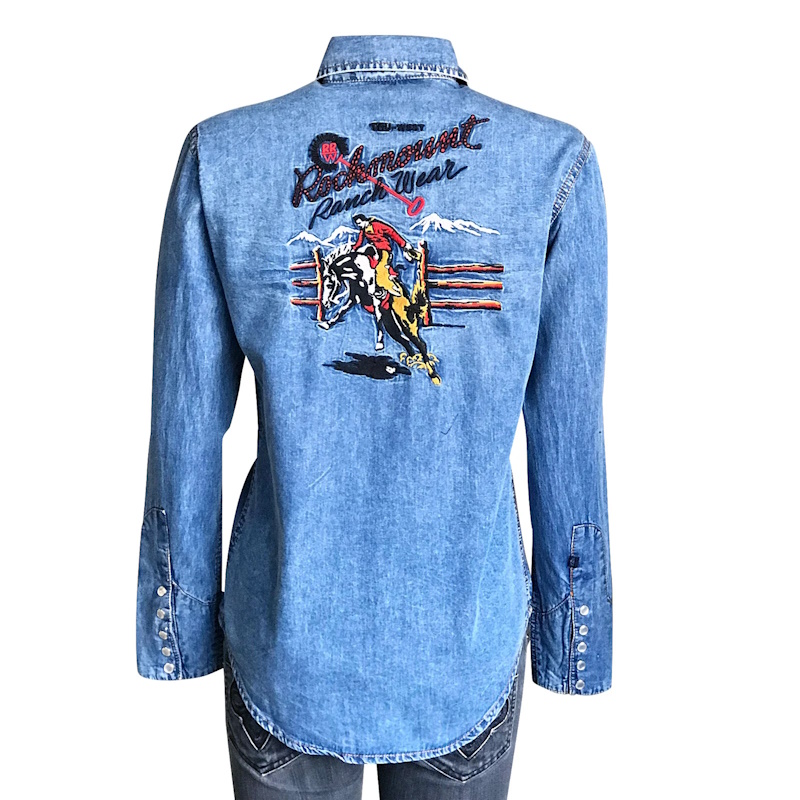 (image for) Women’s Rockmount Bronc Vintage Embroidery Denim Western Shirt