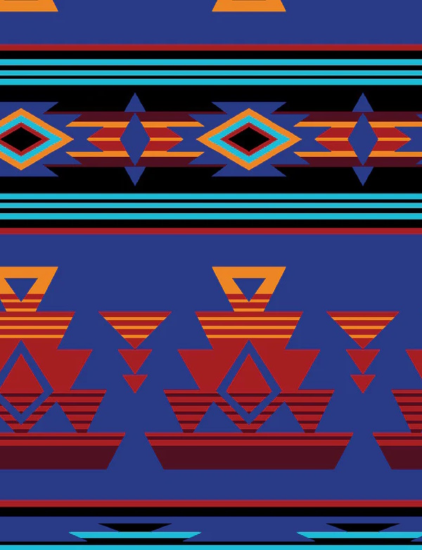 Native Pattern Fleece Shirt Blue & Red [6100-BLU-RED] : Old Trading ...