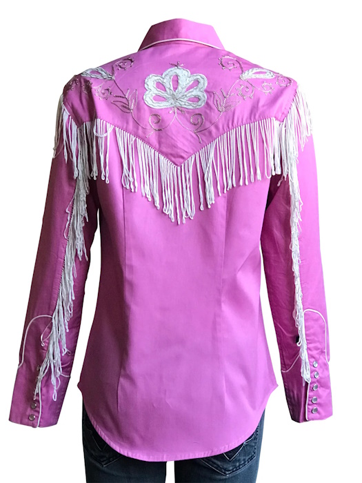 (image for) Women's Vintage Fringe Embroidered Western Shirt