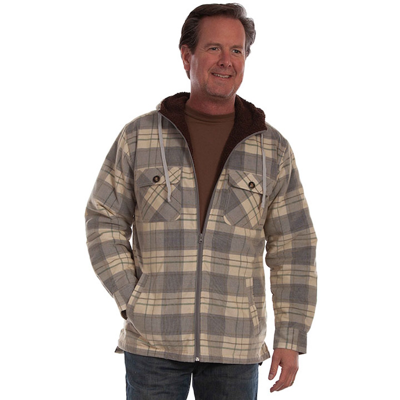(image for) Sherpa Lined Zipper Front Cotton Corduroy Hoodie