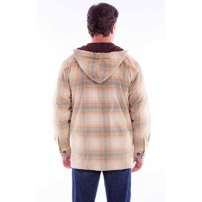 (image for) Zip Up Cotton Corduroy Hoodie Sherpa Lined