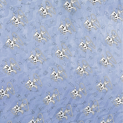 (image for) Vintage Roper & Brands Western Silk Scarf in Blue