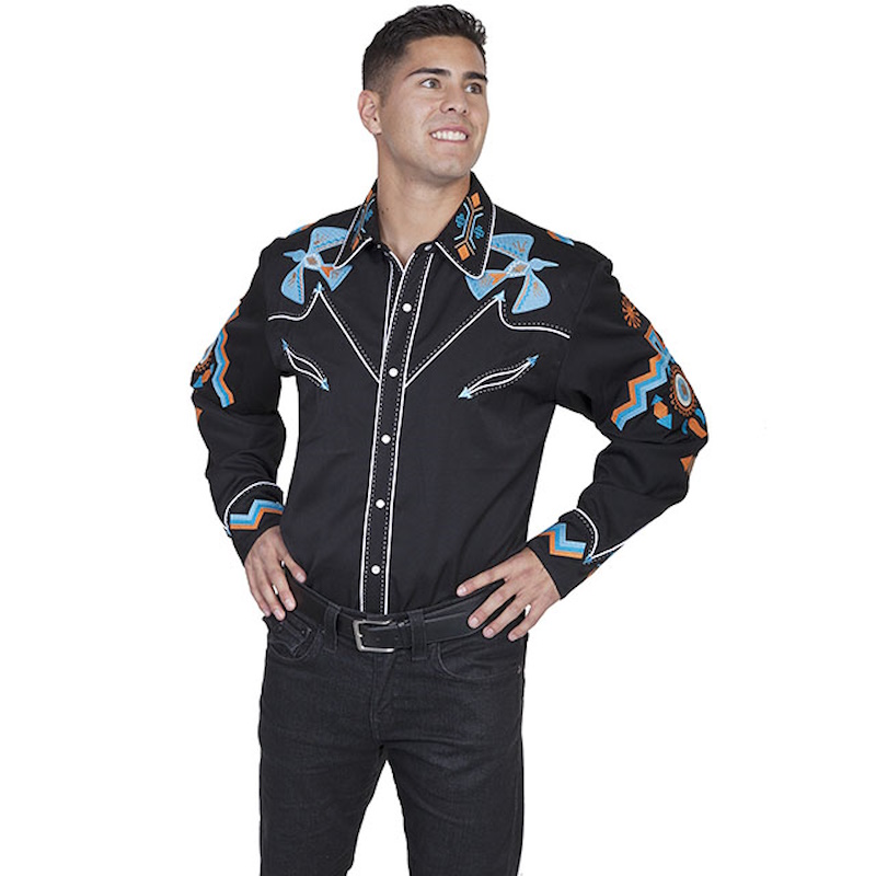 (image for) Western Shirt Phoenix Embroidery Collar Cuffs Yokes & Sleeves