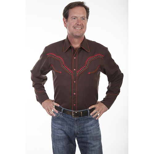 (image for) Western Snap Front Shirt Embroidered Thunderbird Back Yoke